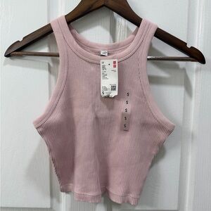 Uniqlo Pink Ribbed Tank Top